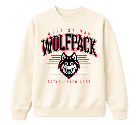 Retro Collegiate Crew Neck - Cream