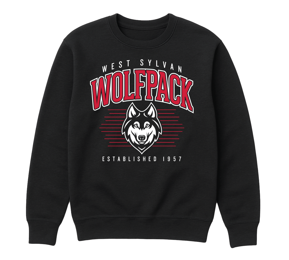 Retro Collegiate Crew Neck - Black
