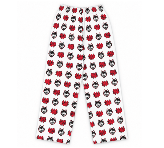 Allover Print Pajama Pants - White